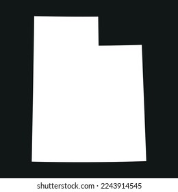 Map of the Utah state in white color isolated on black background. Vector illustration