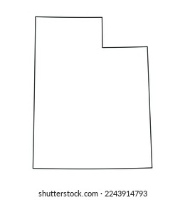 Map of the Utah state in white color isolated on white background. Vector illustration