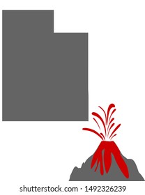 Map of Utah with volcano 