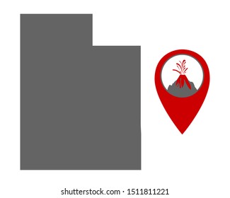 Map of Utah with volcano locator