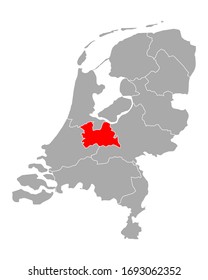Map of Utrecht in Netherlands on white