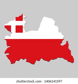 Map of Utrecht is a state Netherlands with flag. Vector Illustration