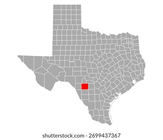 Mapa de Uvalde en Texas en blanco