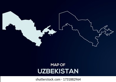 Map of Uzbekistan. Abstract design, vector illustration by using adobe illustrator. Uzbekistan isolated map. Uzbekistan Outline map. Editable Map design for anywhere uses.