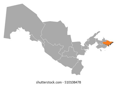 Map - Uzbekistan, Andijan