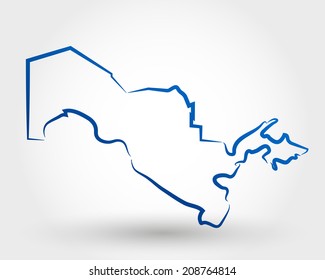 map of uzbekistan. map concept