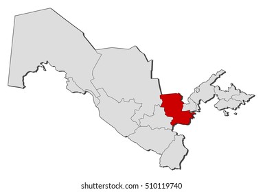 Map - Uzbekistan, Jizzakh