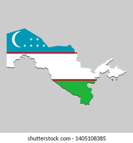 Flag Map Uzbekistan Stock Vector (Royalty Free) 1700553061