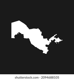 Map of Uzbekistan on Black Background