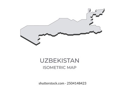 Map of the Uzbekistan in simple isometric form. Illustration of isometric map of the country.
