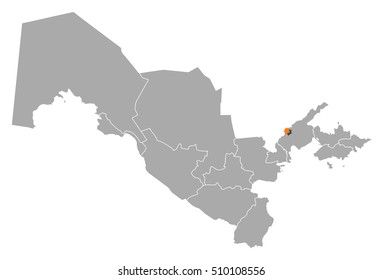 Map - Uzbekistan, Tashkent City