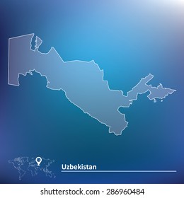 Mapa de Uzbekistán - ilustración vectorial
