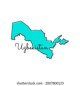 Mapa de la plantilla de diseño de la ilustración vectorial de Uzbekistán.