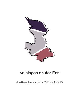 map of Vaihingen An Der Enz modern outline, High detailed vector illustration Design Template, suitable for your company