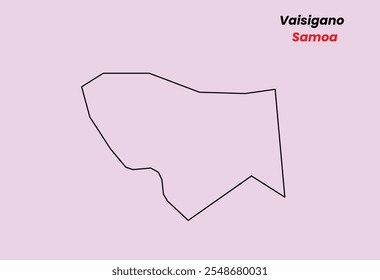 Mapa de Vaisigano, Mapa de Vaisigano con un esquema, Mapa de la Ilustración vectorial de Vaisigano, Samoa.
