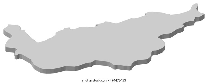 Map - Valais (Swizerland) - 3D-Illustration