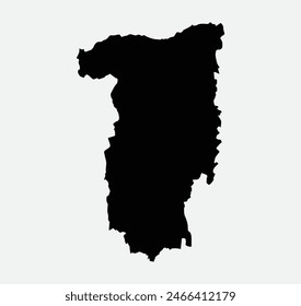Map of Valcea - Romania outline silhouette graphic element Illustration template design
