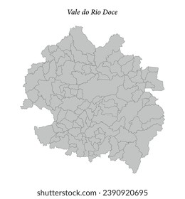 map of Vale do Rio Doce is a mesoregion in Minas Gerais state with borders municipalities