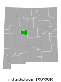 Map of Valencia in New Mexico on white