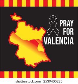 Mapa de Valencia España, con oración por Valencia, inundaciones