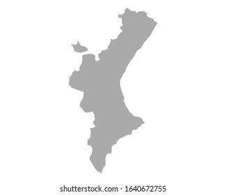 Map of Valencia as vector illustration