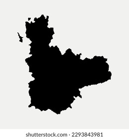 Map of Valladolid - Castile and Leon - Spain outline silhouette graphic element Illustration template design
