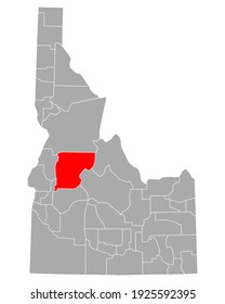 Map of Valley in Idaho on white