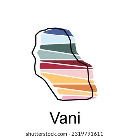 Map of Vani, georgia state map illustration vector design template