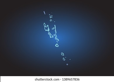 Map of Vanuatu - Abstract mash line and point scales on circuit dark background. Wire frame 3D mesh polygonal network line, design sphere, dot and structure. Vector illustration eps 10.