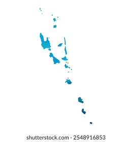 Map of Vanuatu - Blue Polygonal Design For Your. Vector illustration eps 10.
