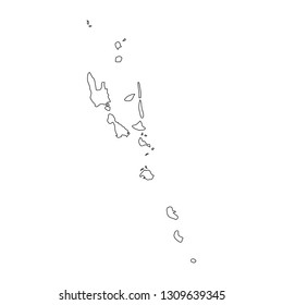 Map of Vanuatu with shadow on gray background.eps10