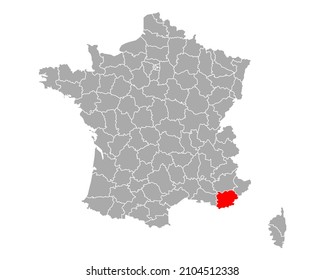 Map of Var in France on white