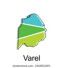 Karte der modernen Varel-Umrisse, Hochdetaillierte Vektorgrafik-Design-Vorlage, geeignet für Ihr Unternehmen