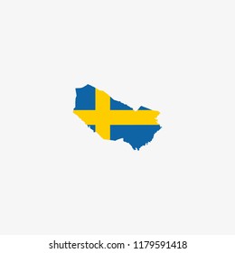 Map of Vasterbotten - Sweden Vector Illustration
