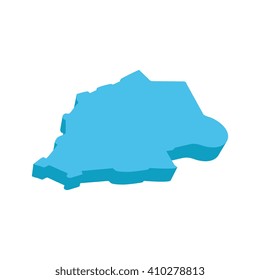A map of Vatican 3D on white background