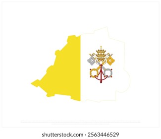 Map of VATICAN CITY on a white background, Editable Vector illustration of VATICAN CITY flag, National Day design, vector design of Vatican City Map Flag, National Day of Vatican City