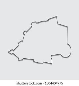 Map of Vatican City with shadow on gray background.eps10 
