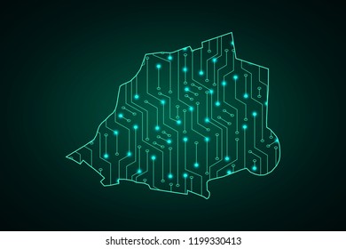 Map of Vatican City State, network line, design sphere, dot and structure on dark background with Map Vatican City State, Circuit board. Vector illustration. Eps 10