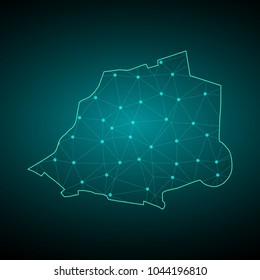 Map of Vatican City State. Wire frame 3D mesh polygonal network line, design sphere, dot and structure. communications map of Vatican City State. Vector Illustration EPS10.