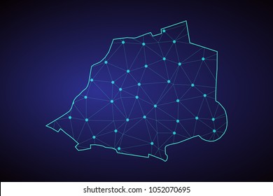 Map of Vatican City State. Wire frame 3D mesh polygonal network line, design sphere, dot and structure. communications map of Vatican City State. Vector Illustration EPS10.