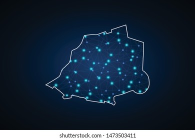 Map of Vatican City State. Wire frame 3D mesh polygonal network line, design sphere, dot and structure. communications map of Vatican City State. Vector Illustration EPS10.