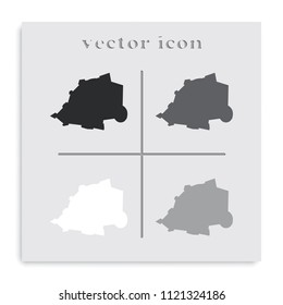 Map of Vatican flat black and white vector icon.