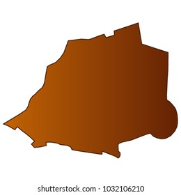 Map of VaticanCity- Map of the city and each border separately. Brown Gold eps Vector Illustration 10