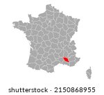 Map of Vaucluse in France on white