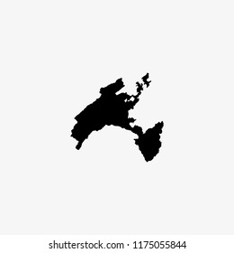 Map of Vaud - Switzerland Vector Illustration
