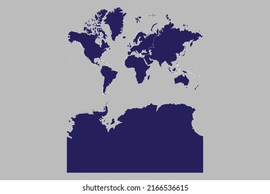  map vector, blue color, Isolated on gray background