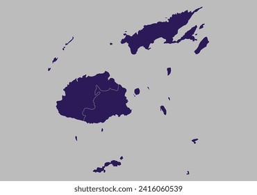  vector de mapa, color púrpura azul aislado en fondo gris.