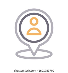 map vector color line icon 