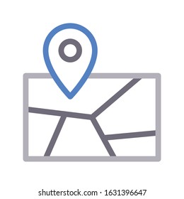 map vector color line icon 