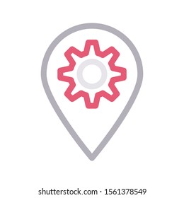 map vector colour line icon 